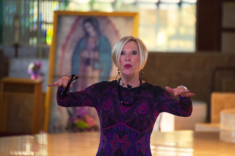 Johnnette S. Benkovic, founder of Women of Grace, speaks to women during the one-day conference at St. Mark Church in Southwest Ranches.