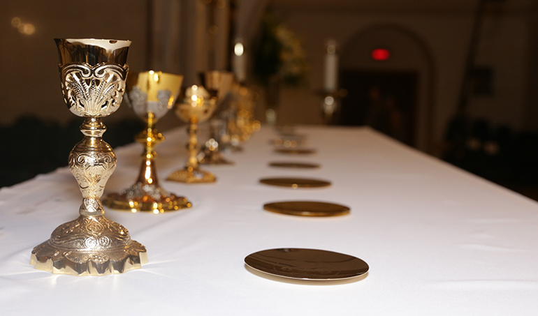 Wheat bread and wine of the grape are the matter of the sacrament of the Eucharist because Christ instituted the sacrament under these species. Moreover, Christ compared himself to a grain of wheat, and to the vine.