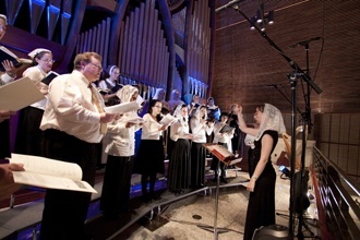 The Women's Scholae Cantorum of St. Michael Church, and members of the University of Florida's Schola Cantorum, led by Jennifer Donelson, chanted throughout the Mass.