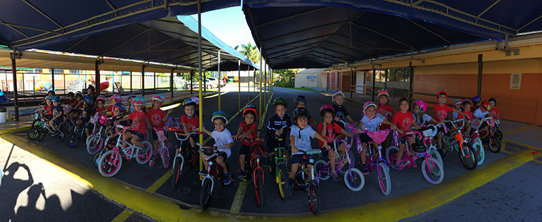 Pre-K students at St. Brendan Elementary in Miami enjoyed a Bike Day Oct. 17 as an extension of their lesson on types of transportation. Their teachers took the opportunity to engage them in talks about bike safety and promoted physical activity as well.