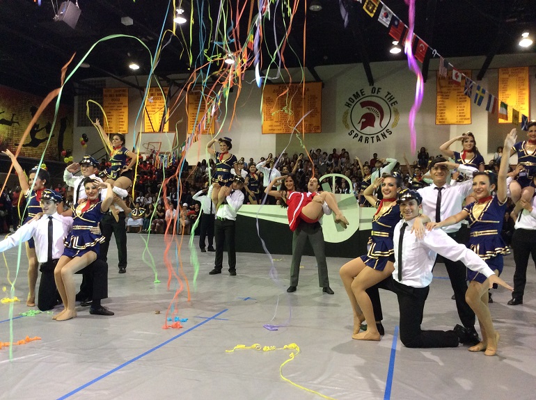 The Pace Starlettes dance team performs during the Homecoming Pep Rally in the Pace gym Nov. 6 as part of Monsignor Pace High School's 2014 Homecoming Week.