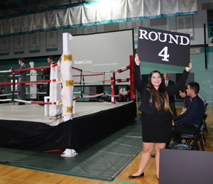 A boxing ring with no boxing gloves, but with student entrepreneurs vying for a winning spot in the second annual Mav Tank Challenge at McCarthy High School.