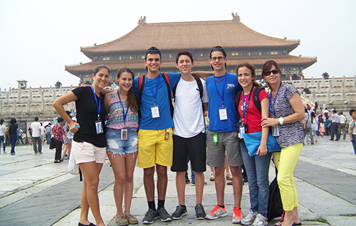 Archbishop McCarthy students pose for a photo in Tiananmen Square in July 2014.
