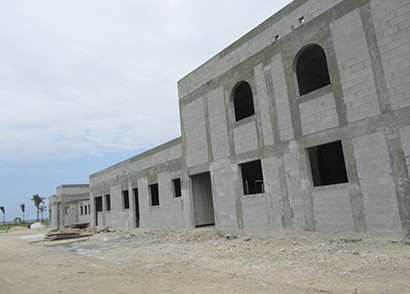 The monastery is still under construction. The walls are up but windows, doors and floors, as well as all the interior work, remain to be done.