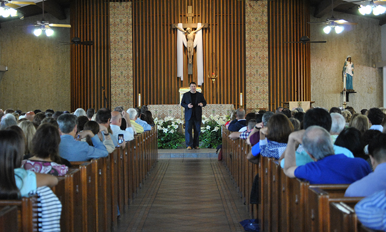 A total of 790 people gathered to hear international author and speaker Matthew Kelly at St. Augustine Church and Catholic Student Center on April 11.