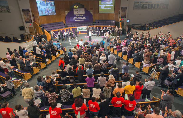 A view of New Birth Baptist Church during PACT's annual Nehemiah Action Assembly.