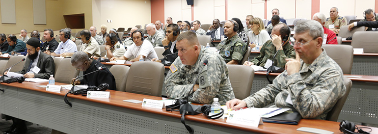 Close to 60 military chaplains from South and Central America and the Caribbean attend the Religion Matters II conference at the headquarters of the U. S. Southern Command in Doral.