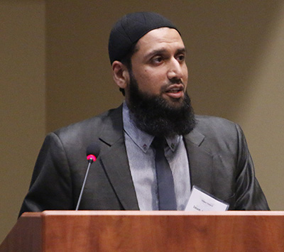 Imam Asim Hafiz, Islamic religious advisor to the Ministry of Defence of the United Kingdom, speaks at the Religion Matters II conference.