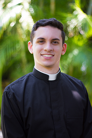 Deacon Michael Garcia, 26, a native Miamian whose home parish is St. Agatha. He has been serving at Immaculate Conception, Hialeah.
