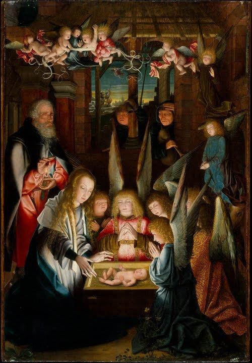 Painting "Adoration of the Christ child" by follower of Jan Joest of Kalkar.