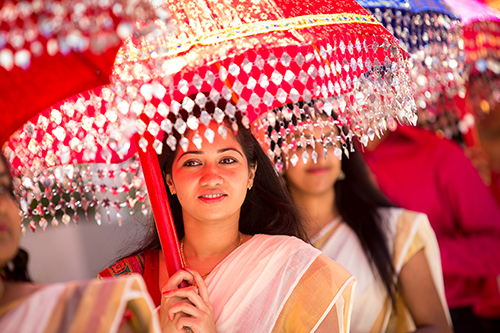 Members of the Indian Catholic community of Florida prepare to process into church May 31 for the dedication of a new Syro-Malabar parish, St. Jude Knanaya Church in Fort Lauderdale.
