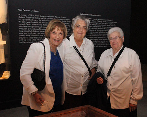 Carmen Romanach, left, was ecstatic to see two Sisters of St. Philip Neri who made all the difference for the children who were housed at the Florida City camps: Sister Paulina Montejo, center, and Sister Maria Victoria Ortega.