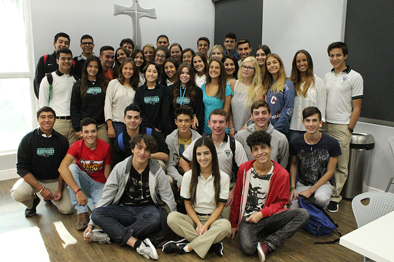 Archbishop McCarthy High students reunite with their Italian 'twins' as part of McCarthy High's Cultural Exchange Program. This year, McCarthy High paired up with the Italian high school Liceo Scientifico Galileo Galilei in Palermo, a small town in Sicily, Italy.