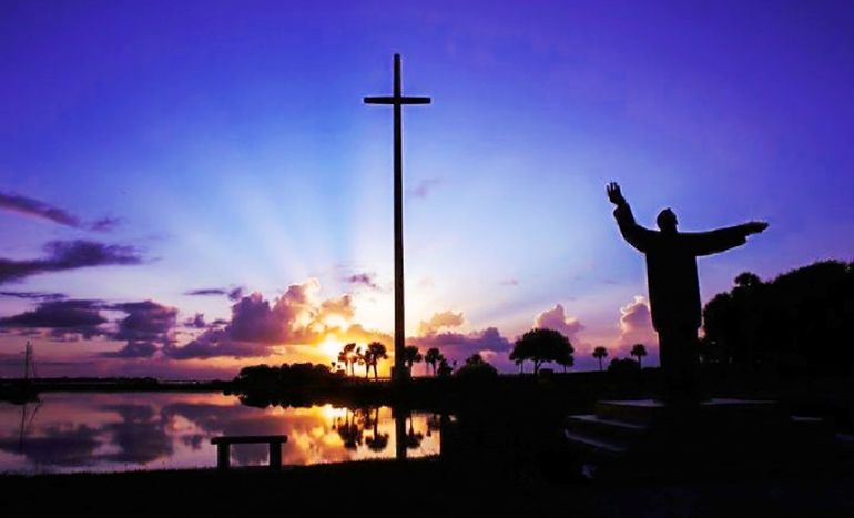 The Great Cross on the grounds of Mission Nombre de Dios in St. Augustine marks the spot where Spanish explorer Pedro Menendez de Aviles first landed, founding the first permanent European settlement, city and parish in the continental U.S.