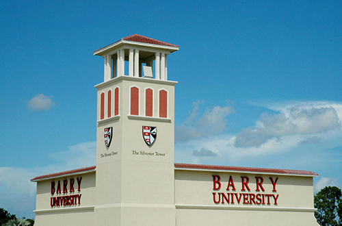 The Tower that marks the location of Barry University, as seen along I-95.