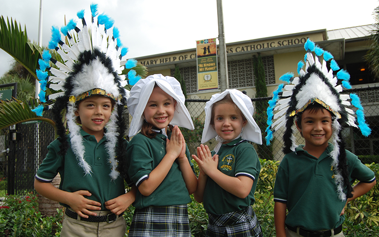 Mary Help of Christians students get into the spirit of the Turkey Trot.