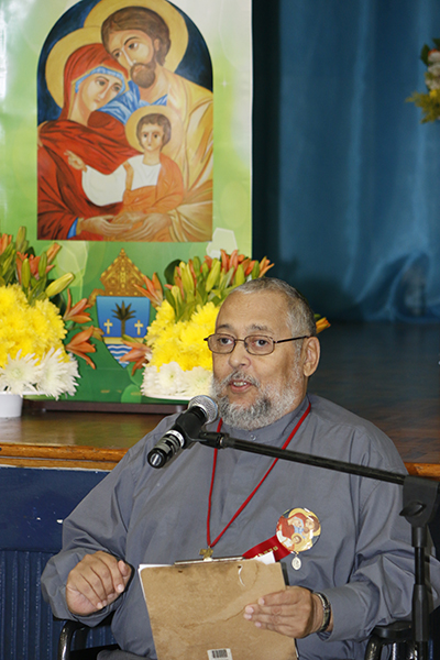 Brother Jay Rivera, founder of the Franciscans of Life and director of Project Joseph, outreach to fathers in crisis pregnancies, speaks at the Hispanic prolife conference.