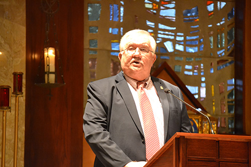 Larry Zigmont recalls his 29 years of service to the archdiocese at his retirement Mass.