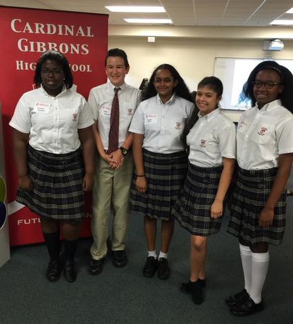 St. Andrew's Brain Brawl team consisted of, from left: Florah Charles, Tyler Simons, Hope Alex, Camila Jaramillo and Tahmie Der.