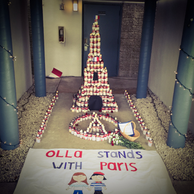 The "can castle" built by Lourdes Academy's sophomore class delivered a powerful message of solidarity to Paris after the terrorist attacks.