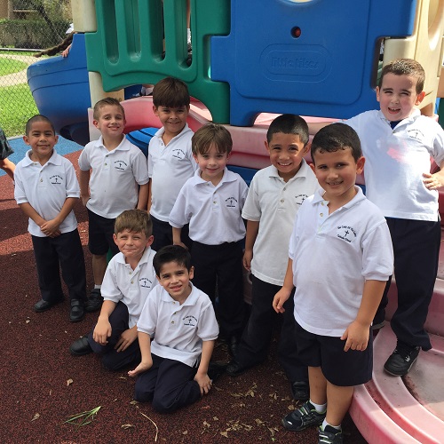Our Lady of the Lakes L’il Cheetahs are looking forward to enjoying a new playground thanks to the generosity of the school’s Give Miami Day donors. Pictured, back row, from left: Jeffrey Viales, Anthony Perez, Peter Albaijes, Nicolas Gonzalez, Michael Martinez, Daniel Hernandez and Leonel Cabrera; front row, from left: David Vigilante and Benjamin Oliva.