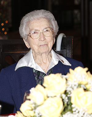 Franciscan Sister Marie Schramko, 98, enjoys her retirement and farewell luncheon. She arrived at Cardinal Gibbons High School the year it was founded, in 1961, as principal of the girls' division. She found no knob on her door and a snake and raccoon in her office, and had to improvise desks for the students, out of plywood and sawhorses.