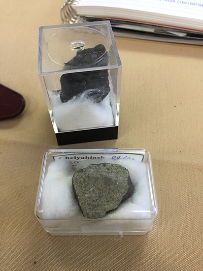 A piece of the meteorite from Chelyabinsk, that crashed in Russia in 2013, was among the items of galactic history examined by participants of the Vatican Observatory Faith and Astronomy Workshop.