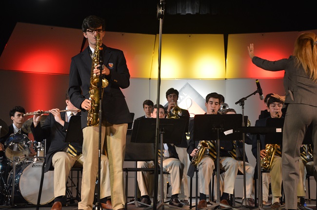Tenor saxophonist Ian Anderson performs at the Disney Music Festival.