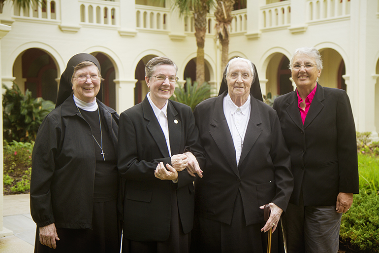 Representing the Sisters of St. Joseph of St. Augustine at their motherhouse in the nation's oldest city, from left: Sister Mary Christine Zamorski, Sister Jane Stoecker, Sister Thomas Joseph McGoldrick and Sister Barbara Cekosh.
