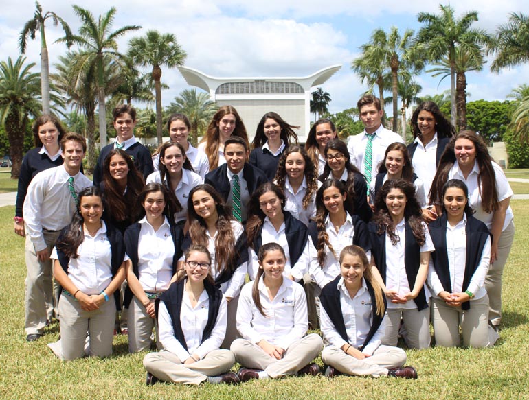 Get ready Gainesville, these Sabres are headed your way: The St. Brendan High seniors posing for this photo were accepted into the University of Florida for the fall of 2016. From left to right in the top row are Stephanie Sanchez, Miguel Ferrer, Alexandra Guixens, Nicole Macias, Claudine Marrero, Kelsey Someillan, Nikolas Moreno and Karla Robaina. In the second row, left to right, are Peter Leon, Andrea Peterson, Caridad Dominguez, Carlo Trabanco, Monique Corea, Katelyn Perez, Diana Ortega and Marissa Flores. In the third row, left to right, are Nina Rudd, Veronica Martinez, Cassie Cortes, Cristina Huber, Nicole Chang, Jacqueline Martinez and Gabriella Diz.The bottom row, left to right, is Kristen Gerdts, Gabrielle Ureta and Natalia Guerra. Not shown, but also attending UF, are Megan Acosta, Juliana Mena, Alejandrina Gonzalez-Reyes and Alexa Frades.