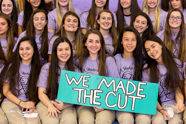Some 50 St. Thomas Aquinas High School students and seven local hair stylists participated in an April 29 after-school student hair cut and donation project called Pantene Beautiful Lengths, providing free wigs for those battling cancer. More than 800,000 ponytails have been donated to date nationwide.