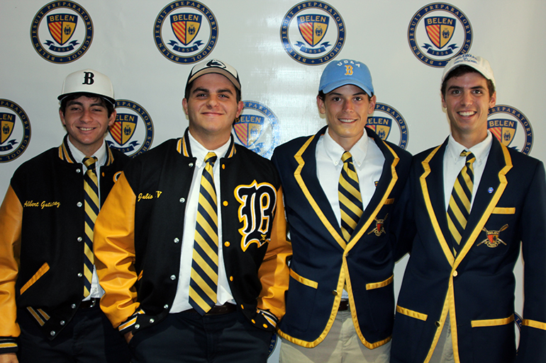 The Belen students going on to play baseball and crew in college are: Albert Gutierrez and Julio Aira, baseball; and Benjamin Gilbert
and Nicolas Waterhouse, crew.