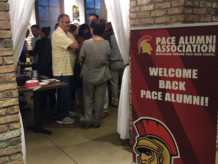 Msgr. Edward Pace High School alumni mingled at the Sergio's in Pembroke Pines, courtesy of the restaurant's owner, Carlos Gazitua, a Pace alumnus. Another Happy Hour is being planned for Miami-Dade County later this year.