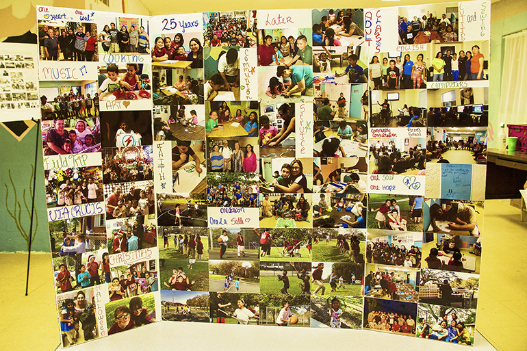 Un collage de fotografías que los estudiantes del Centro La Salle realizaron para conmemorar el 25 Aniversario del centro ubicado en el campamento para trabajadores agrícolas South dade, en Homestead.