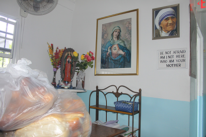 Bread and pastries are some of the donations that arrive daily at the Missionaries of Charity shelter near Overtown in Miami. Their soup kitchen provides about 300 meals a day to the homeless.