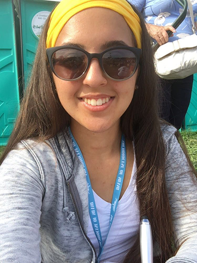 Zuny Meza-Diaz traveled to Krakow as part of the 115-member archdiocesan group. She was part of the group from Encuentros Juveniles. When she’s not working or studying fulltime she attends St. John the Apostle in Hialeah or St. Agatha in Miami.