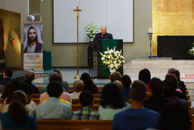 PHOTO: SISTER ELIZABETH WORLEY, SSJ | FC Bishop Peter Baldacchino giving keynote address at the 2016 Prison and Detention Ministry Conference.