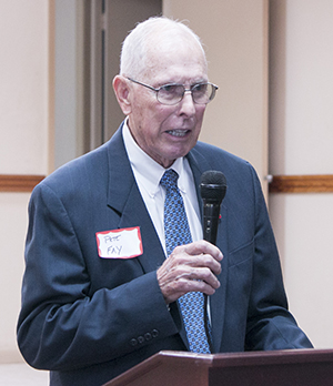 Judge Peter Fay, senior judge of the U.S. Court of Appeals, 11th Circuit, speaks after receiving the 2016 Lex Christi, Lex Amoris award from the Miami Catholic Lawyers Guild.