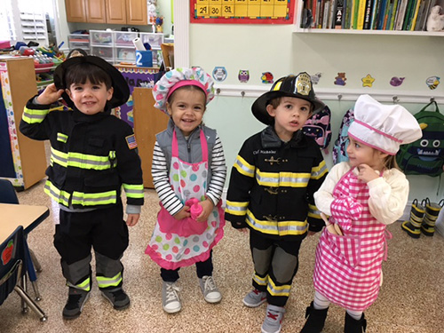 St. Brendan Elementary PreK students dress up in their future career clothes during career day.