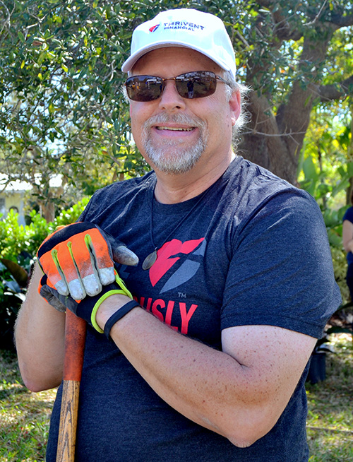 Pastor Andreas Thode, a Lutheran pastor from Pembroke Pines, pauses during a labyrinth groundbreaking at MorningStar Renewal Center.