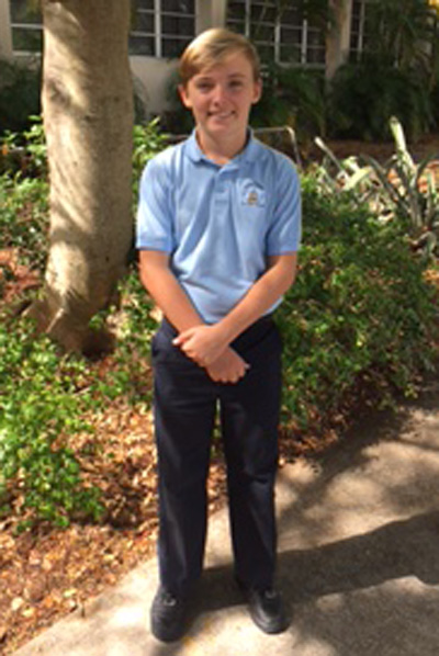 Little Flower School, Hollywood, eighth grader Spencer Ginocchio will be heading to the 2017 Florida National Geographic State Bee.