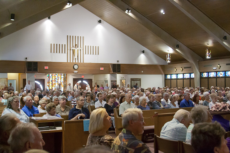 Hundreds of parishioners and members of the community filled St. Gabriel Church in Pompano Beach to celebrate the parish's 50th anniversary.