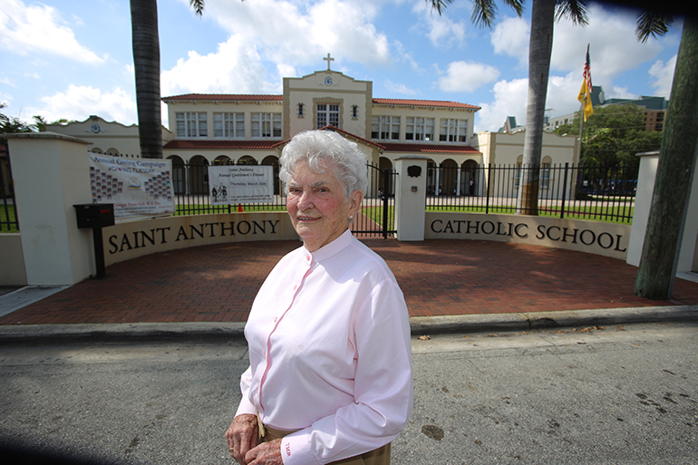 Dominican Sister Therese Roberts graduated from St. Anthony School in 1945. She attended from 1935 to 1945. The Adrian Dominican Sisters staffed the school from its founding in 1926 until 1982.