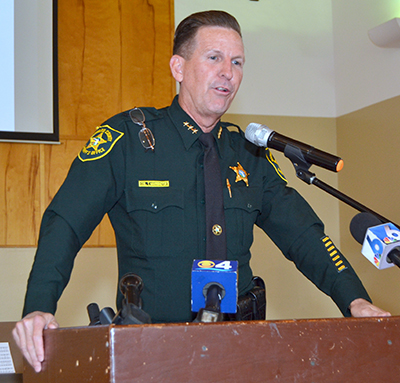 "We are all neighbors of one another, and none of us is going anywhere," says Colonel Tom Herrington, representing Broward Sheriff Scott Israel.