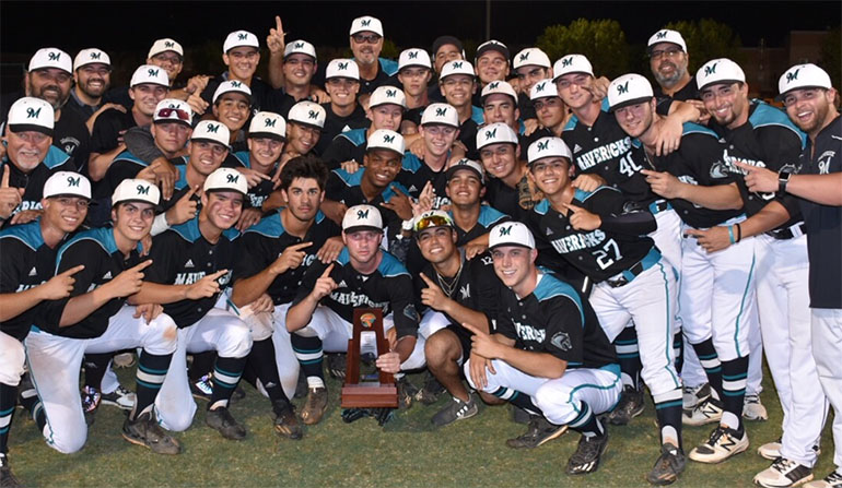 Archbishop McCarthy's Mavericks rejoice after winning the regional championship in Division 6A. They advanced to the state finals for the eighth time in nine years.