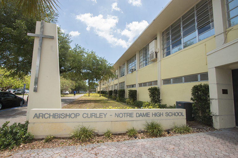 Alumnni from as far back as the 1960s strolled the halls of Archbishop Curley-Notre Dame High School one last time during an open house May 27. The school, founded in 1953 as all-girls Notre Dame Academy and all-boys Archbishop Curley, will merge with Msgr. Edward Pace High School in Miami Gardens at the beginning of the 2017-2018 school year.