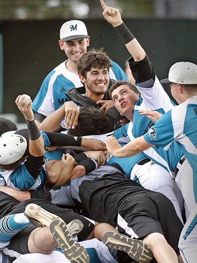 Archbishop McCarthy's Mavericks rejoice after winning the state baseball championship in Division 6A for the third year in a row. It's their seventh state title in school history.
