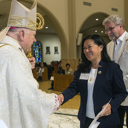 Juana Rosario Loo Rojas, of Our Lady of Lourdes Parish, gets commissioned for spiritual life ministry.