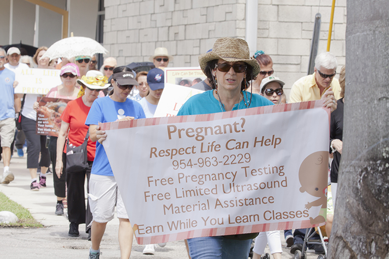 Among those marching in the Jericho Walk was Nancy C. Warner, a member of the First Baptist Church of Hollywood and director of the Hollywood area “40 Days for Life” campaign.
