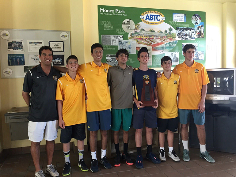 The Belen Jesuit Prep tennis team won its first state championship in the 3A division.